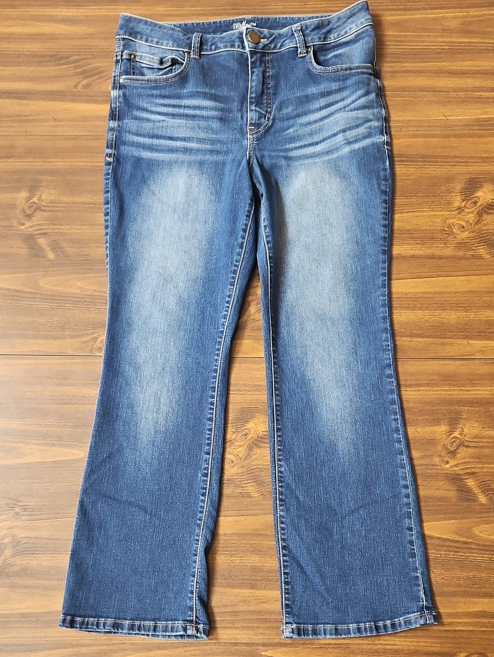 Maurices Women's Faded Blue Flare Jeans